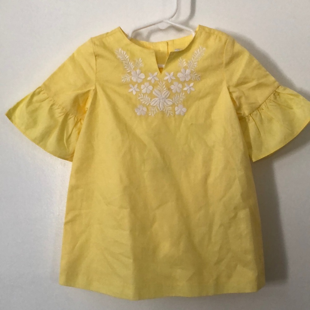 Janie And Jack Embroidered Ruffle Sleeve Dress